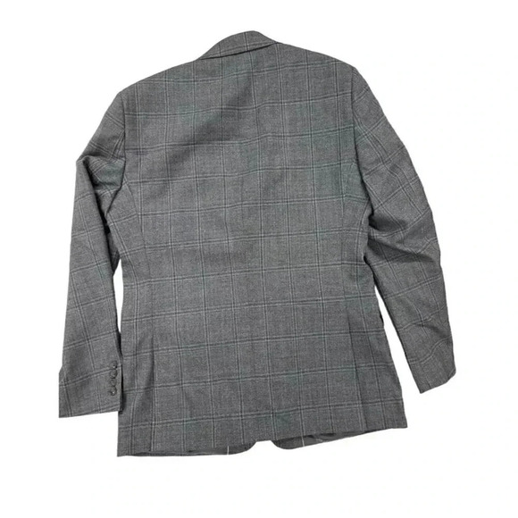 Calvin Klein Blazer Men 40R Gray Multi Plaid 70% Wool Slim Fit - Picture 3 of 10